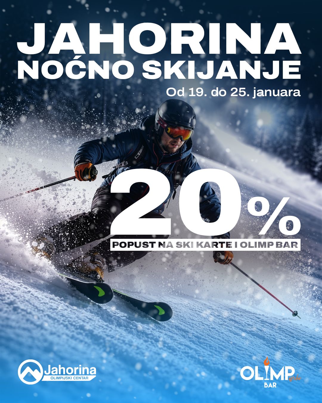 ENJOY NIGHT SKIING WITH A 20% DISCOUNT!